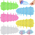 Silicone food storage lid set - 6 piece stretchable airtight bowl covers - food grade silicone reusable square lids