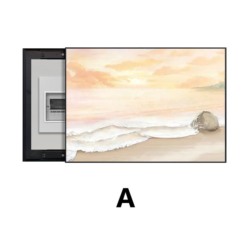 Cream wind sea scenery meter box decorative painting restaurant distribution box switch box weak electric box decorative blocking hanging painting