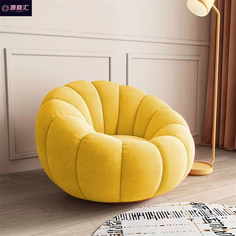 Lazy sponge sofa pumpkin chair single cream bean bag for home bedroom living room small apartment balcony lounge chair