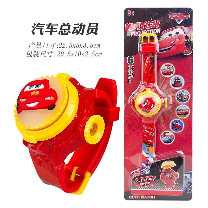 Tiktok live stream rotating colorful lights music hello kitty unicorn cartoon children's toy watch flip cover toy watch gift