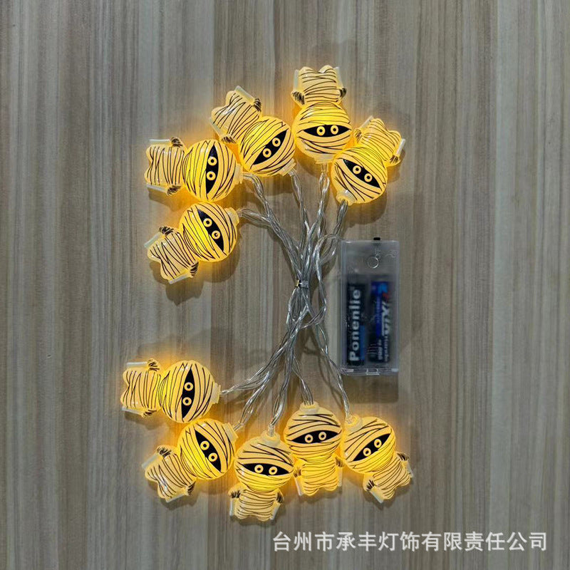 2024 Cross-border New Halloween Light String  Eyeball Skull Pumpkin Light Scene Arrangement Decoration Ambient Light