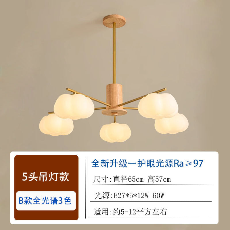 Log living room chandelier dining room light Japanese-style wabi-sabi wind homestay lighting retro wind hotel shop light bedroom lighting