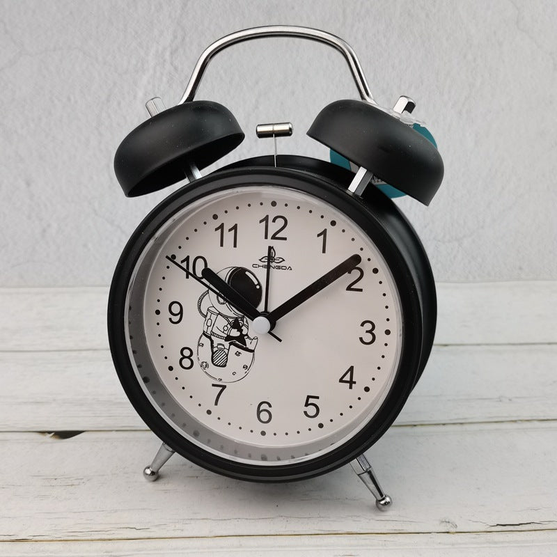 Alarm clock new cartoon creative students with large volume clock decoration luminous silent wrought iron bell alarm clock Y43