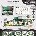hot-selling electric dinosaur track car diy versatile assembly building educational roller coaster tunnel toy wholesale