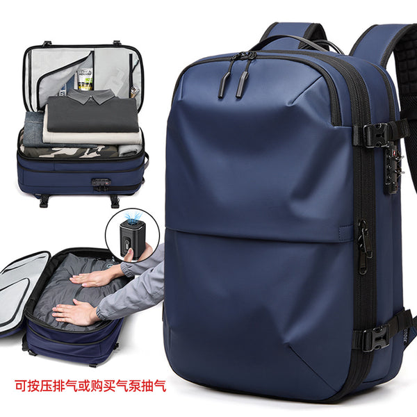 Backpack Men's Large Capacity Multifunctional Vacuum Compression Expandable Business Travel Computer Bag Leisure Waterproof Travel Backpack