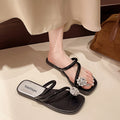 Women's slippers for outdoor wear - 2025 summer new arrivals: trendy, fashionable women's chunky heel flat sandals, thong sandals, and flip-flops