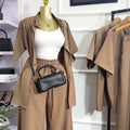 European and american cross-border women's clothing  summer new arrival: casual turn-down collar loose-fit short sleeve shirt and wide-leg pants fashion set