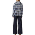 Amazon fashionpolo collar plaidlong sleevesshirt women's  spring new arrivalretrofashiontops