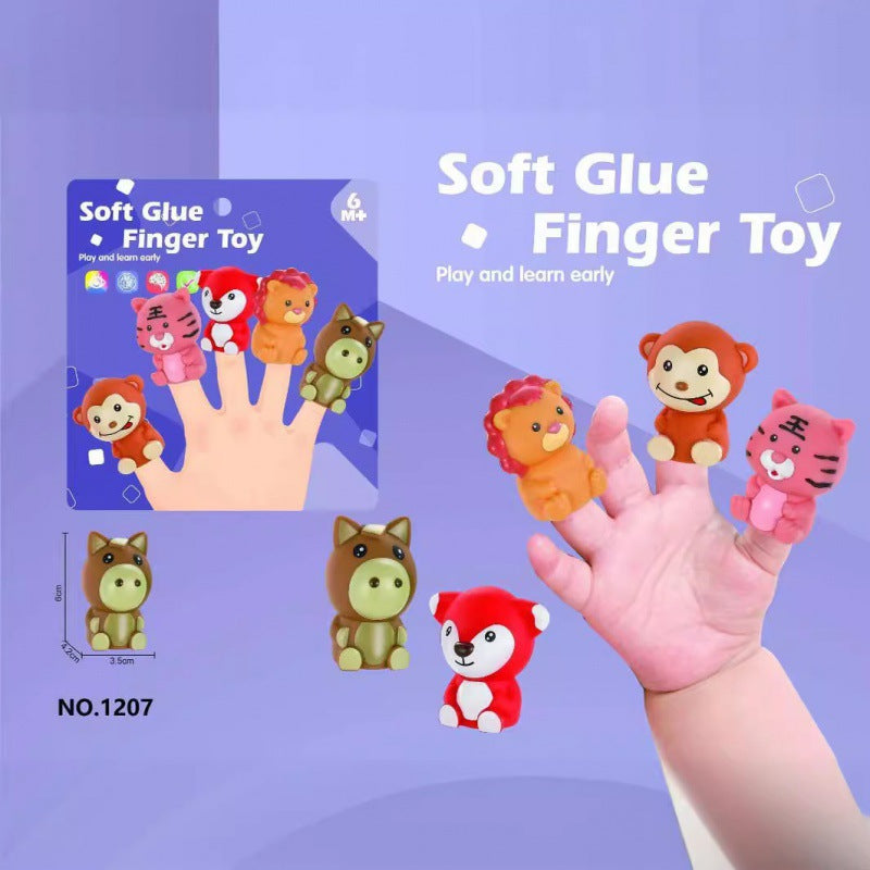 export children's cute fun soft glue finger animals dolls parent-child interactive cognitive toys