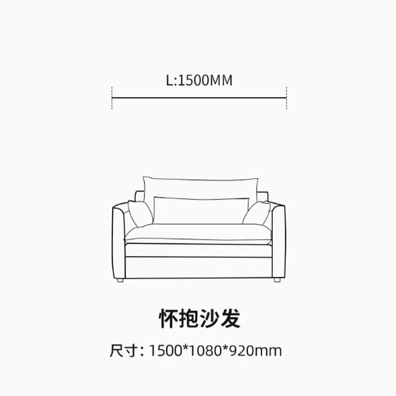 Casual cotton and linen sofa small apartment wabi-sabi style living room fully removable and washable linen cream style three-seater sofa
