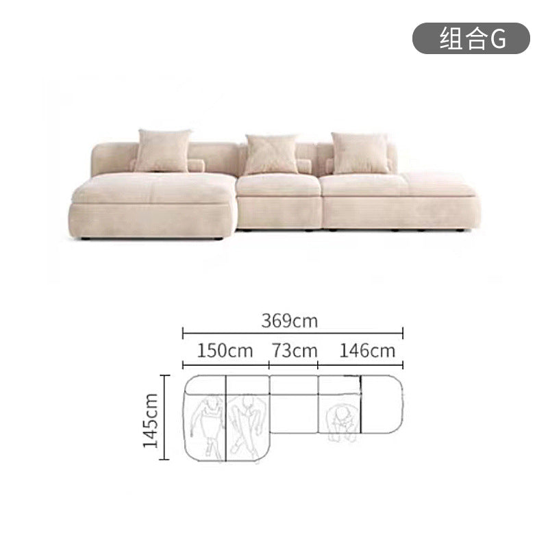 New arrival modern normcore cream style accessible luxury curved fabric sofa living room special-shaped zaji style sofa combination