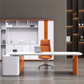 Painted white boss desk executive desk president desk fashion desk casual desk modern supervisor manager desk combination