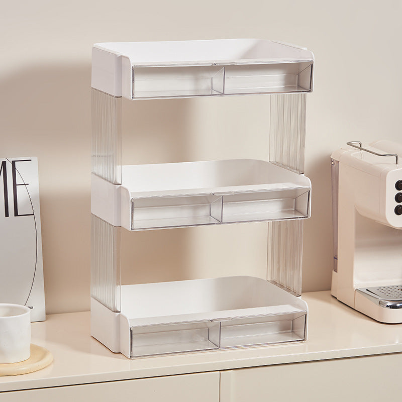 Multi-layer cup holder Multifunctional desktop storage box Coffee tea bag storage Water bar storage rack Kitchen rack