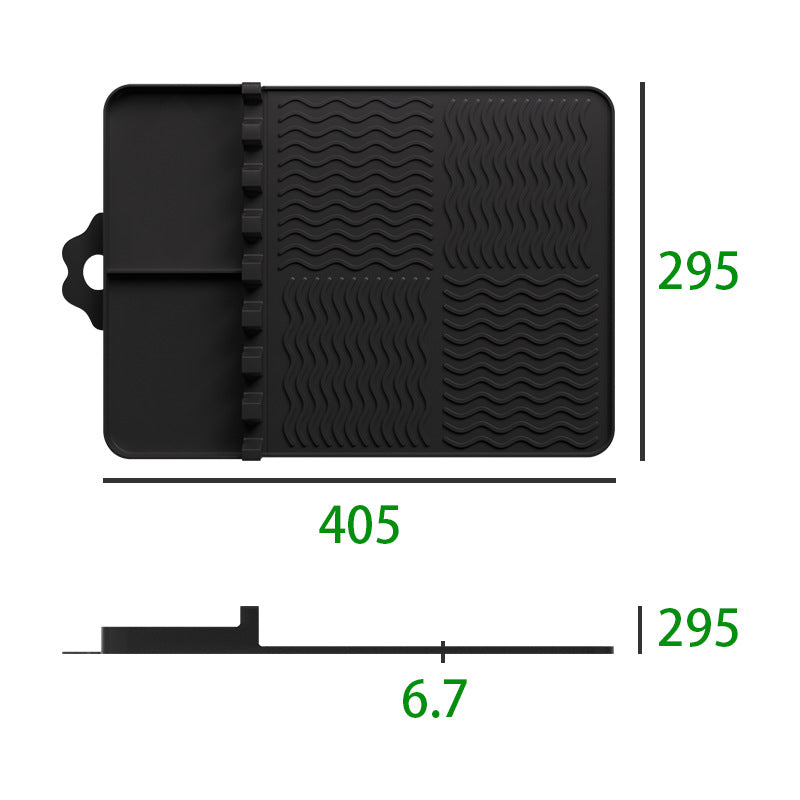 Cross-border new barbecue oven silicone protective pad side rack pad baking pan drain pad black stone silicone oven tool pad