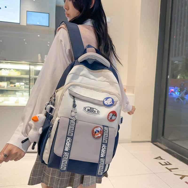 School bag female college student Korean version high school travel backpack male junior high school student ins Japanese large-capacity computer backpack