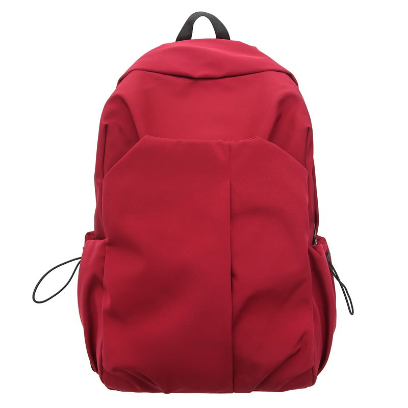 New large-capacity ins trendy and cool backpack, solid color middle and high school student travel bag, casual and simple computer backpack