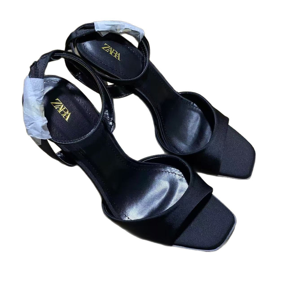 Za new arrivals: 2025 spring/summer french-style stiletto heels - elegant ankle-tie pumps in black and beige for fashion