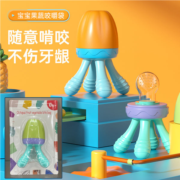 English card baby cartoon bite le silicone mesh bag baby fruit feeding tableware complementary food fruit and vegetable le wholesale