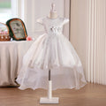 personalized girl dress with tail, short in front and long in back, eleganceelegant flower girl wedding dress, accessible luxury style niche style skirt