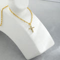 Bestselling european and american new arrival: diamond-studded cross pendant necklace - women's choker, minimalist fashion, commute-ready, exquisite jewelry accessory