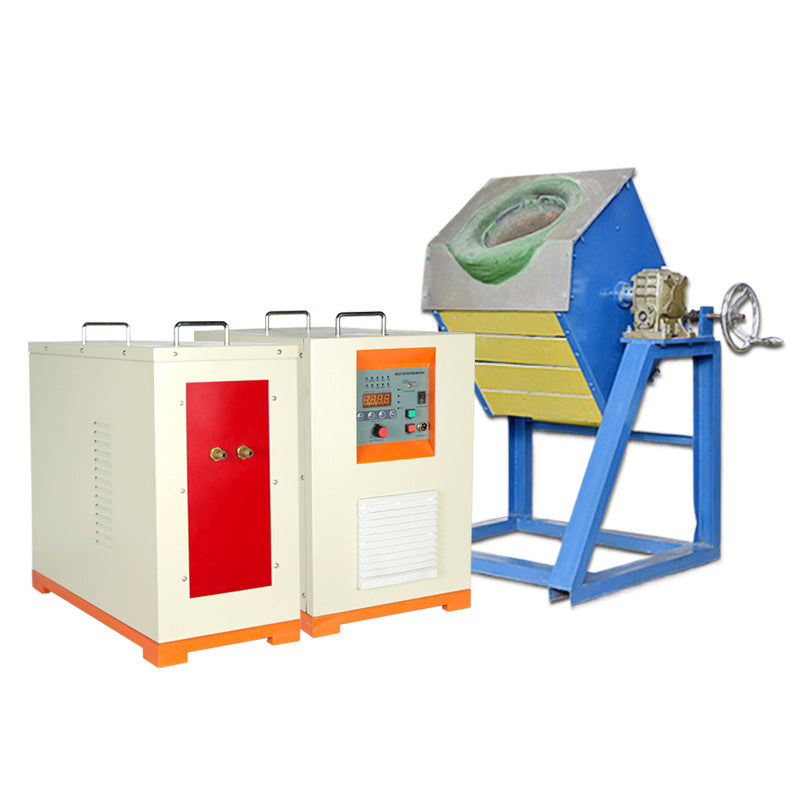 院校科研同款 倾倒式中频熔炼炉90KW熔炼铜 铁 锡 锌 铂 等贵金属