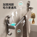 Suction cup bathroom towel rack wall-mounted punch-free storage rack bathroom towel double pole toilet storage bracket