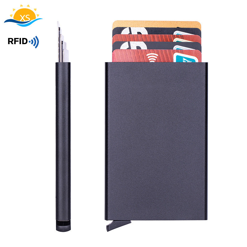 Anti-degaussing and anti-theft RFID card box, bank card clip, card sleeve, automatic pop-up card bag, ID bag, metal card bag.