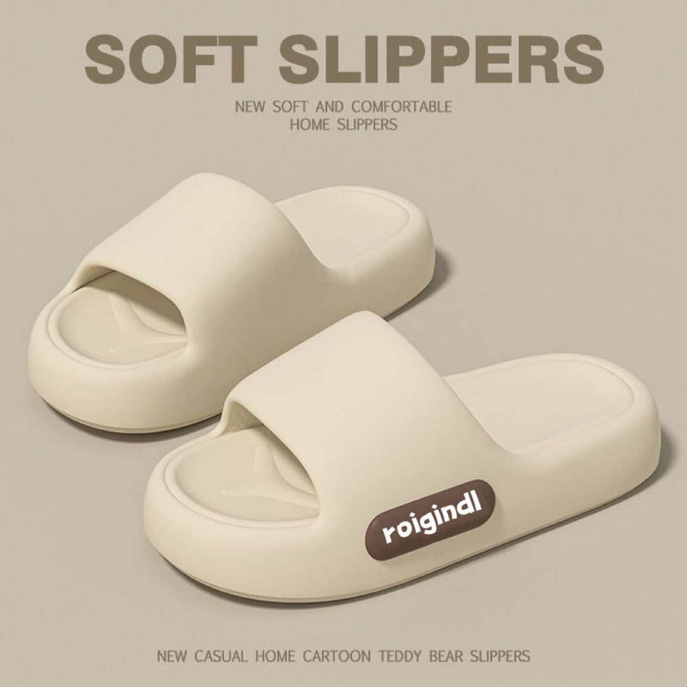 New women's platform slippers - summer indoor home casual soft sole non-slip couple's outdoor sandals & slides for men