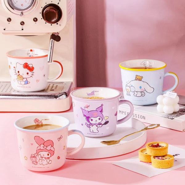 Sanrio ceramic mug Kulomie graduated milk cup adult children's universal cup household drinking cup