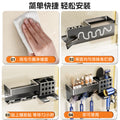 Hair dryer toothbrush all-in-one storage rack gun gray electric bracket bathroom punch-free wall-mounted mouthwash cup dental equipment