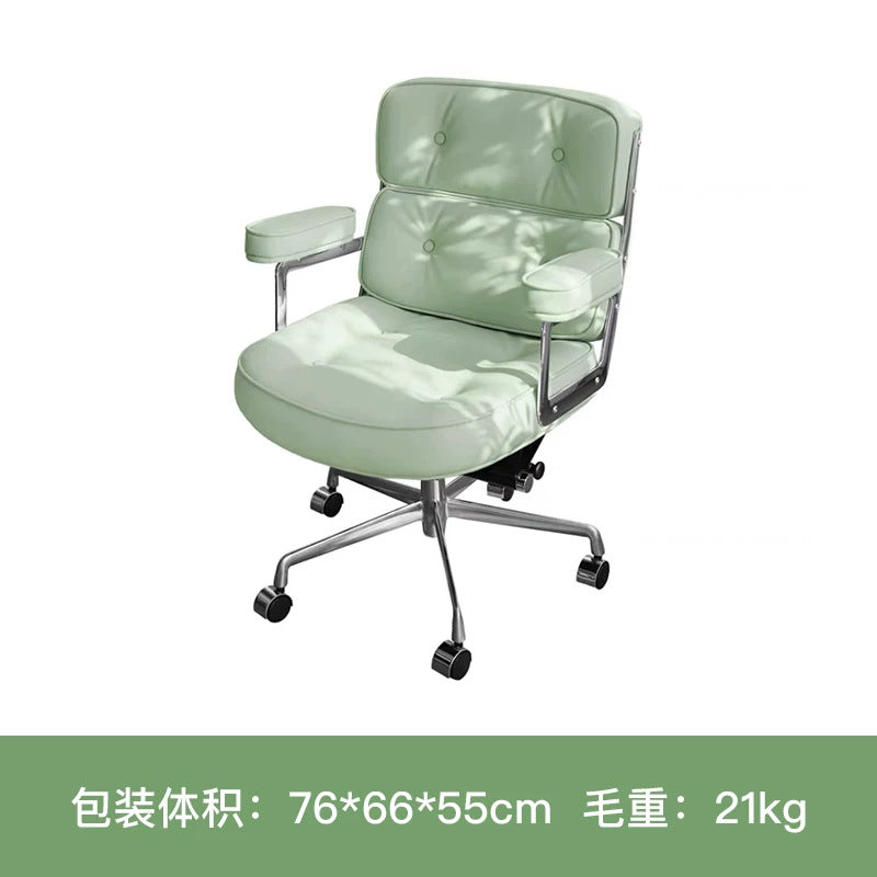 Home computer chair accessible luxurycasual office swivel chair plaid long sitting makeup chair study desk backrest dormitory chair