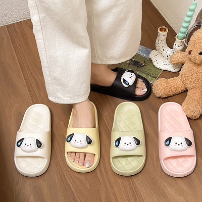 2024 new women's summer cartoon puppy slippers - super comfortable, thick-soled, one-strap casual beach slides