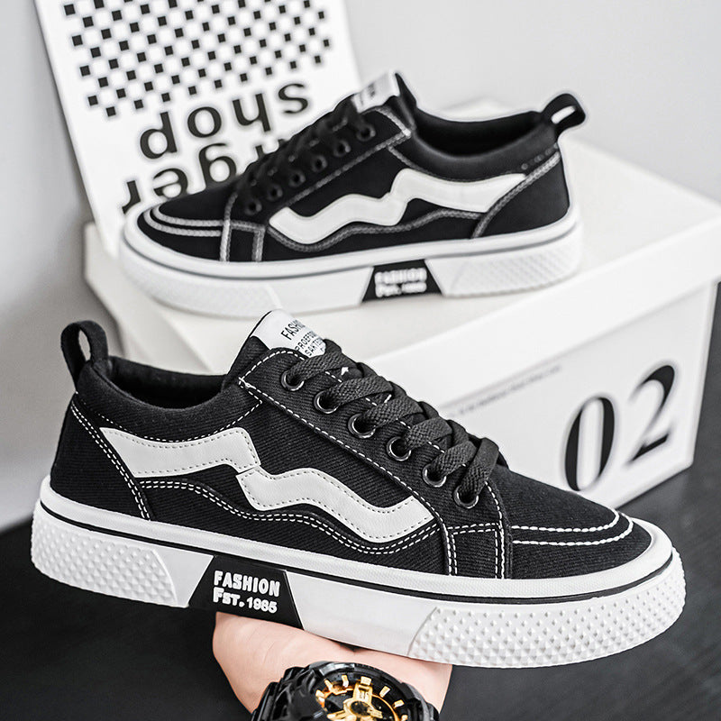 Men's canvas shoes 2025 new winter anti-slip athletic sneakers summer breathable red versatile casual men's shoes