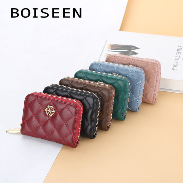 BOISEEN new embroidered plaid women's change bag cute organ multi-card card bag small wallet female wholesale
