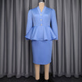 New solid color long sleeve dress - fitted waist, ruffle hem, work-ready, elegant office bodycon dress
