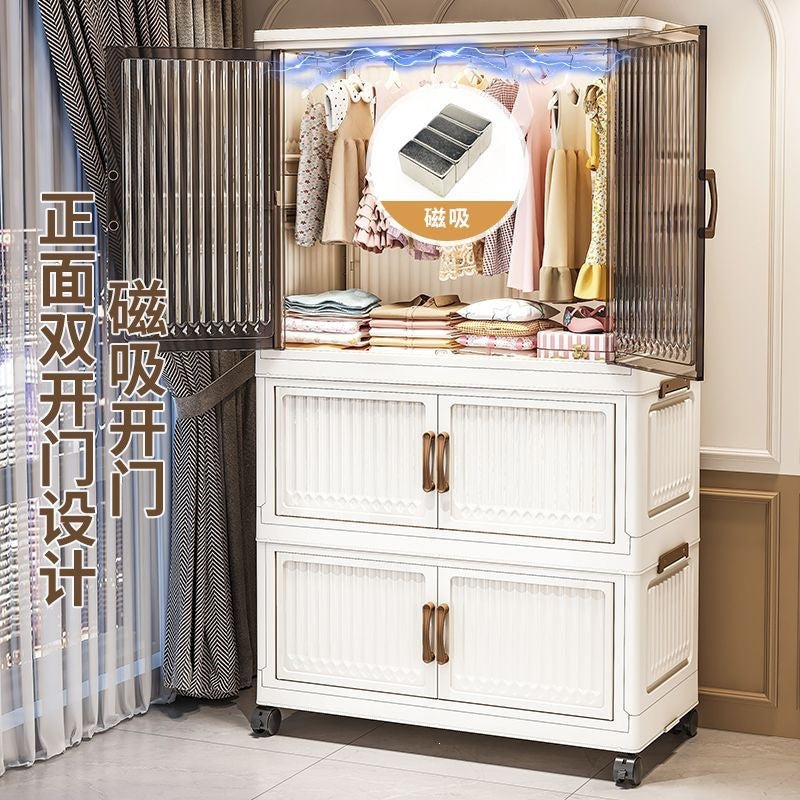 Installation-free children's wardrobe, multi-layer baby clothing storage cabinet, for home bedroom foldable storage cabinet, baby wardrobe