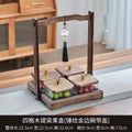 [four compartments with lid] lifting plate + gold-rimmed glass bowl