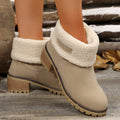 plus size knee socks cotton boots for women  fall and winterfleece-linedthickened thick heel snow boots for women in stock snow non-slip