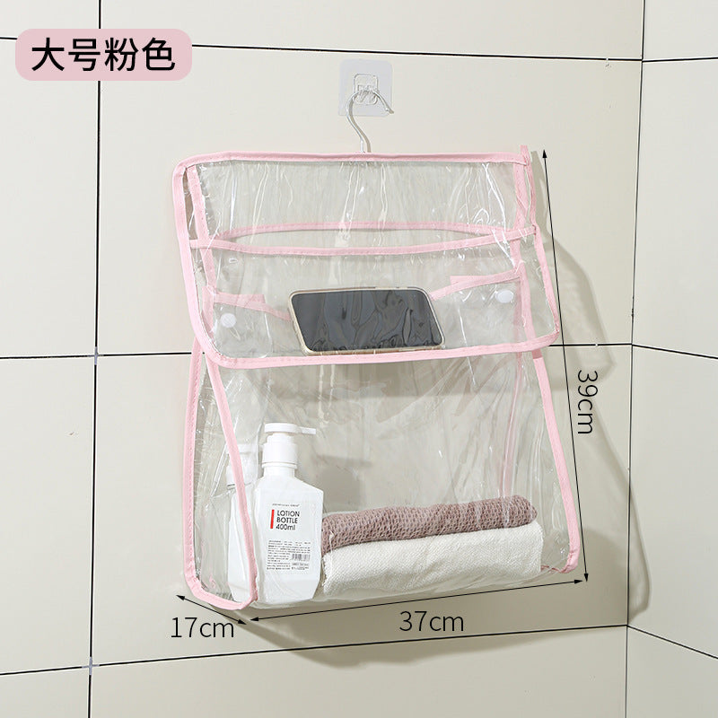Bathroom clothes storage handy gadget bath clothes waterproof bedroom dormitory storage hanging bag fabric wall hanging storage bag
