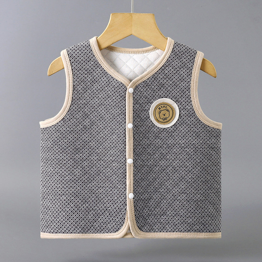 Infant sleeveless cotton vest - class a certified warm vest for babies and toddlers, unisex quilted top, outerwear, children's clothing