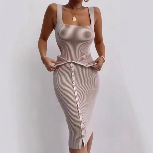 European and American women's clothing   new hollow lace-up onesie, sexy button split hip skirt set