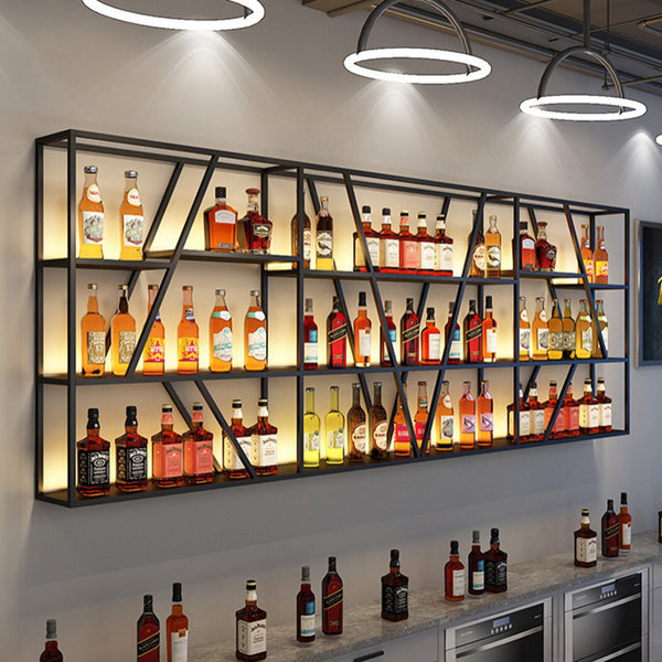 Bar wine rack against the wall Wall-mounted rack Restaurant creative wine cabinet Industrial style wine rack Baijiu display rack
