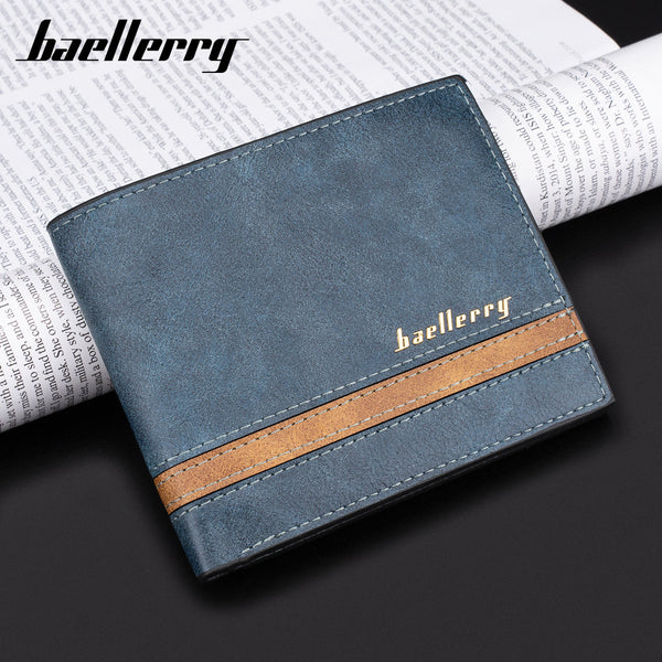 Men's wallet Baellerry new RFID matte fabric splicing contrasting wallet horizontal short wallet
