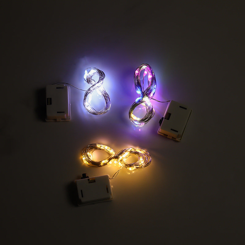 LED copper wire light gift box decorative light button light string bouquet dress button light battery box light copper wire light string light