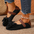new arrival: plus-size women's cross-border butterfly bow flat shoes - round toe, low-cut, velcro closure, casual flats
