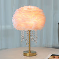 Feather table lamp bedroom living room light luxury ins warm romantic simple wedding room feeling popular creative bedside lamp