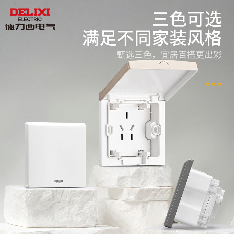 Delixi embedded socket refrigerator embedded hidden socket panel 10a16a inner depression concealed box