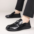 Men's genuine leather shoes - new trendy fashion business dress shoes - summer slip-on loafers - casual leather shoes