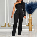 D463  foreign trade women's clothing  spring new style one-shoulder beaded ol two-piece set plus size european and american style outfit