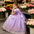 European and american style girls' dress - purple fairy dress, mesh tulle skirt, birthday princess dress - in stock, children's skirt, cross-border e-commerce